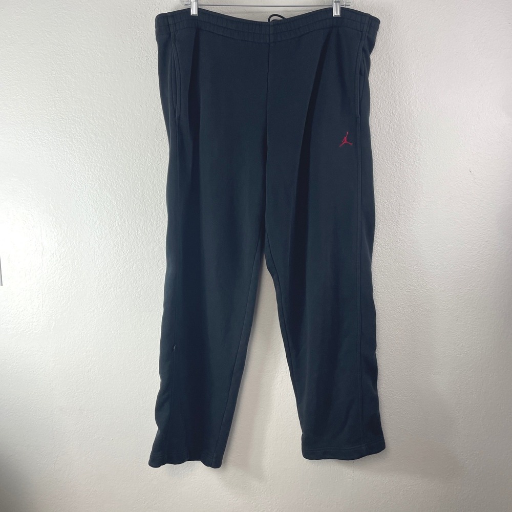 Jordan Fleece Sweatpants XXL Black Red Athleisure Streetwear Sporty Pants